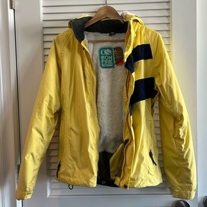 Bonfire Snowboarding Company yellow snowboarding jacket classic fit size small